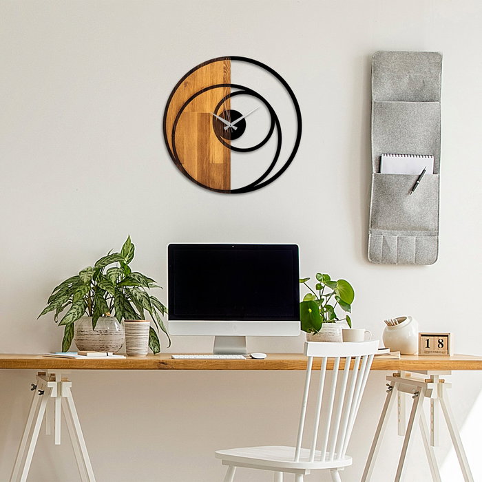 Wallity Reloj de pared Circle en Nogal y Negro Wallity Reloj de pared Circle en Nogal y Negro